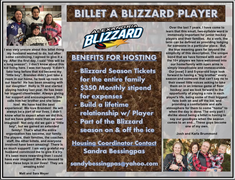 Blizzard looking for Billets